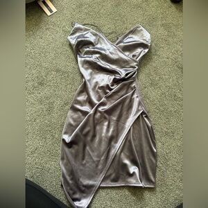 Purple Ruched Mini Dress